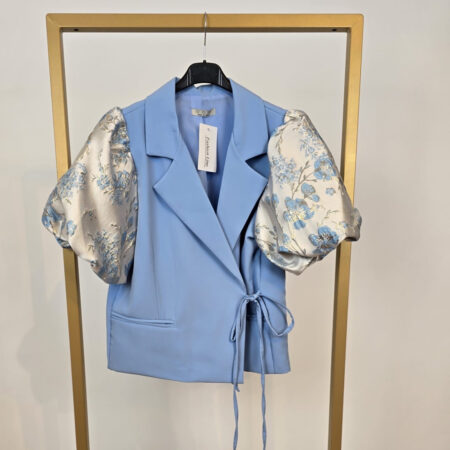 Overslag blazer met design korte mouw (beschikbaar in diverse kleuren)