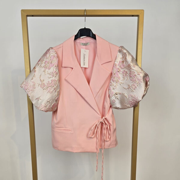 Overslag blazer met design korte mouw (beschikbaar in diverse kleuren) - Afbeelding 4